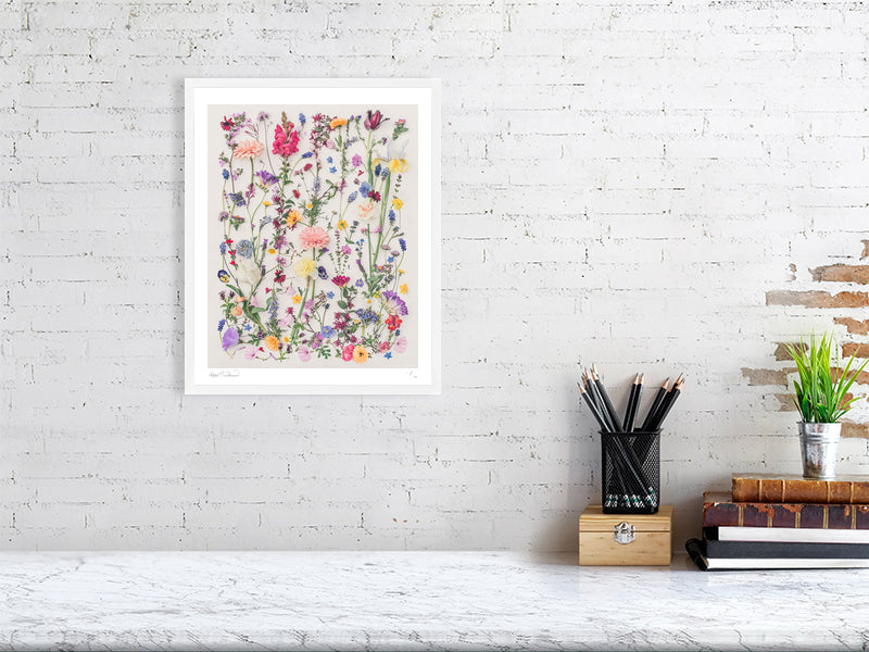 Small Countryside Spring in white frame