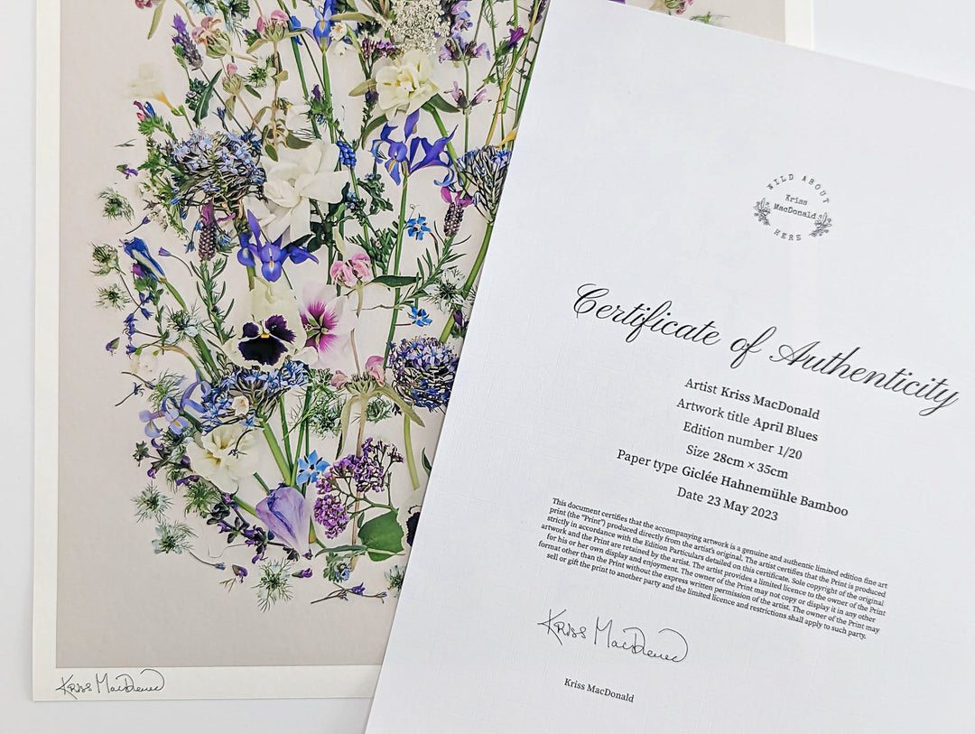 April Blues Certificate of Authenticity