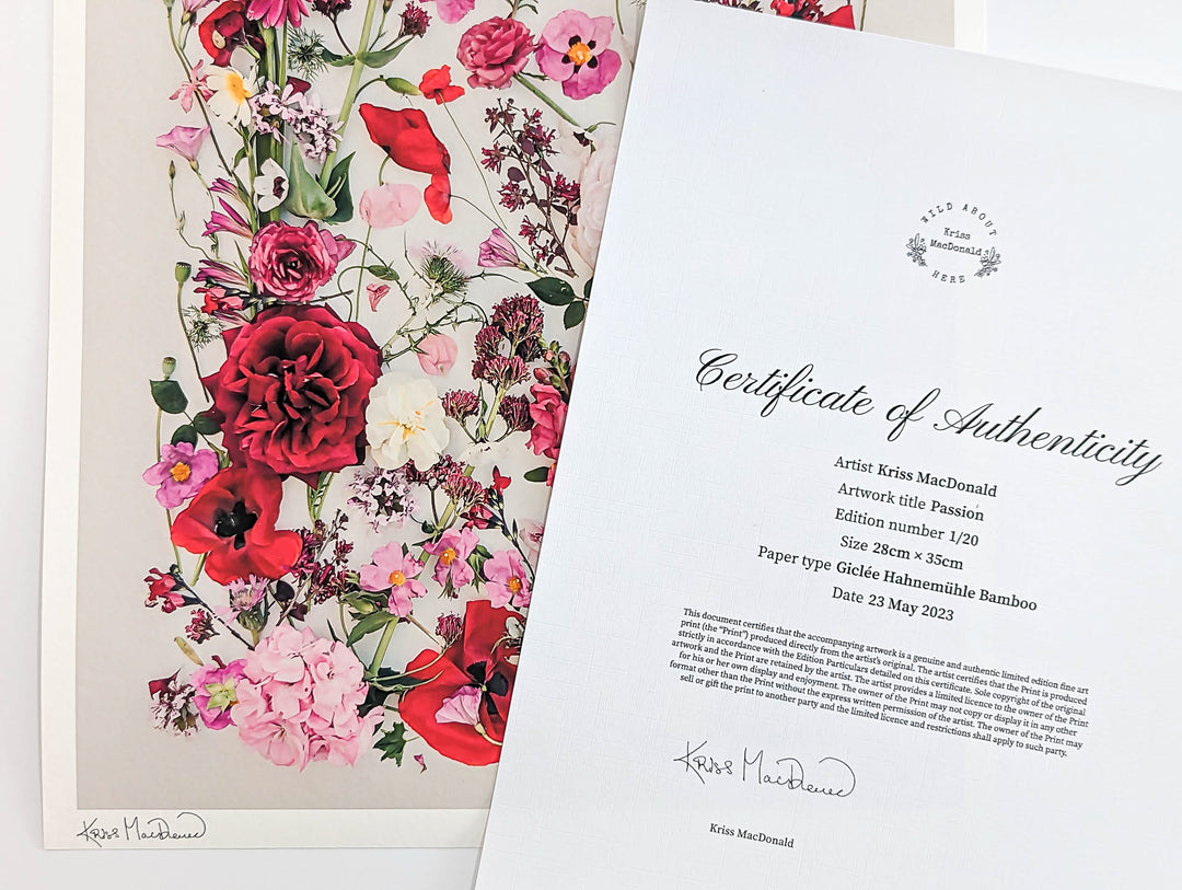 Certificate of Authenticity Passion