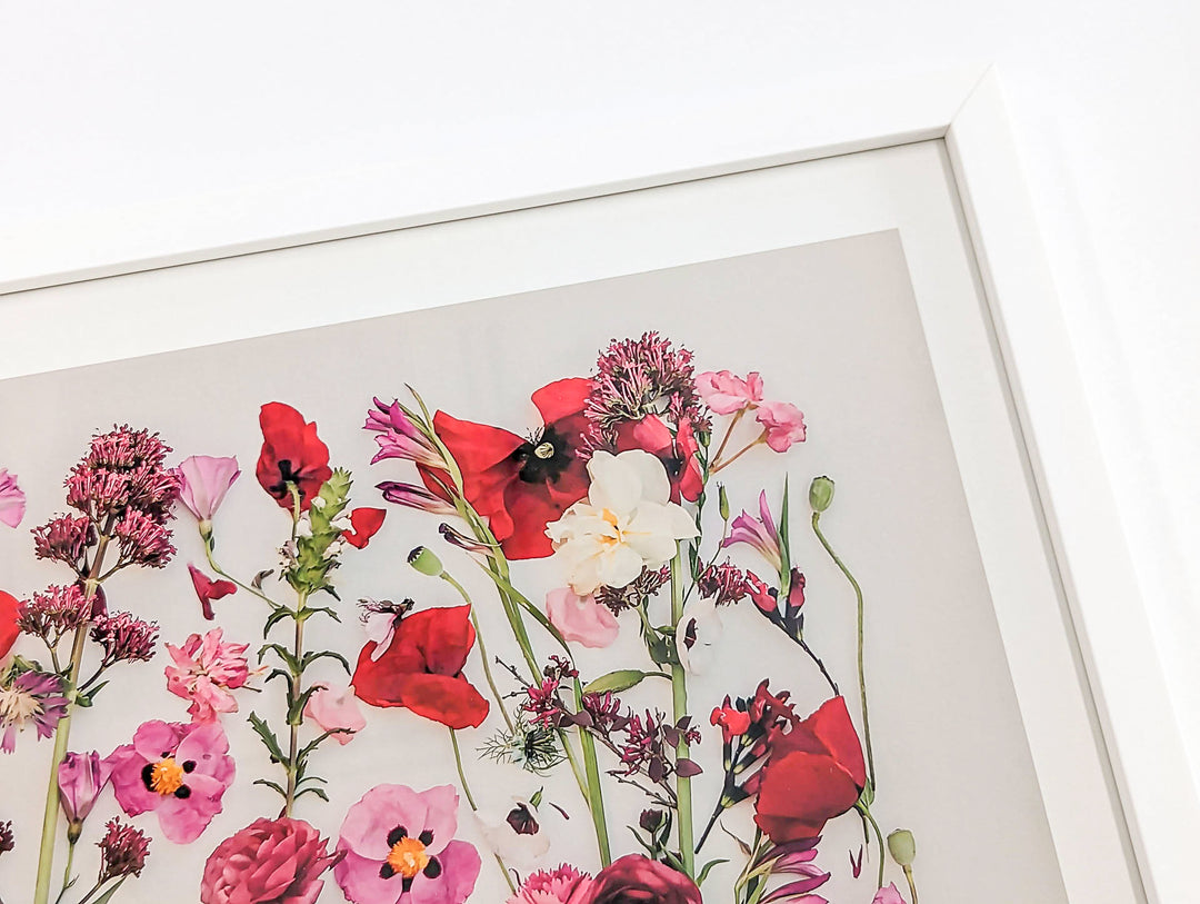 Passion in white wood frame