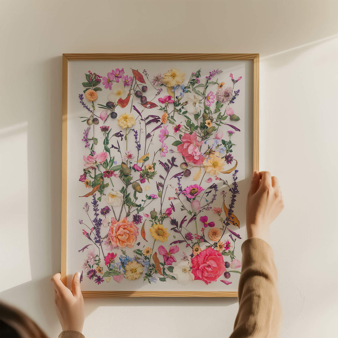 Holding up oak framed print Autumn WInd