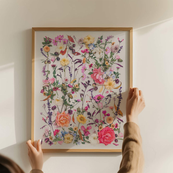 Holding up oak framed print Autumn WInd