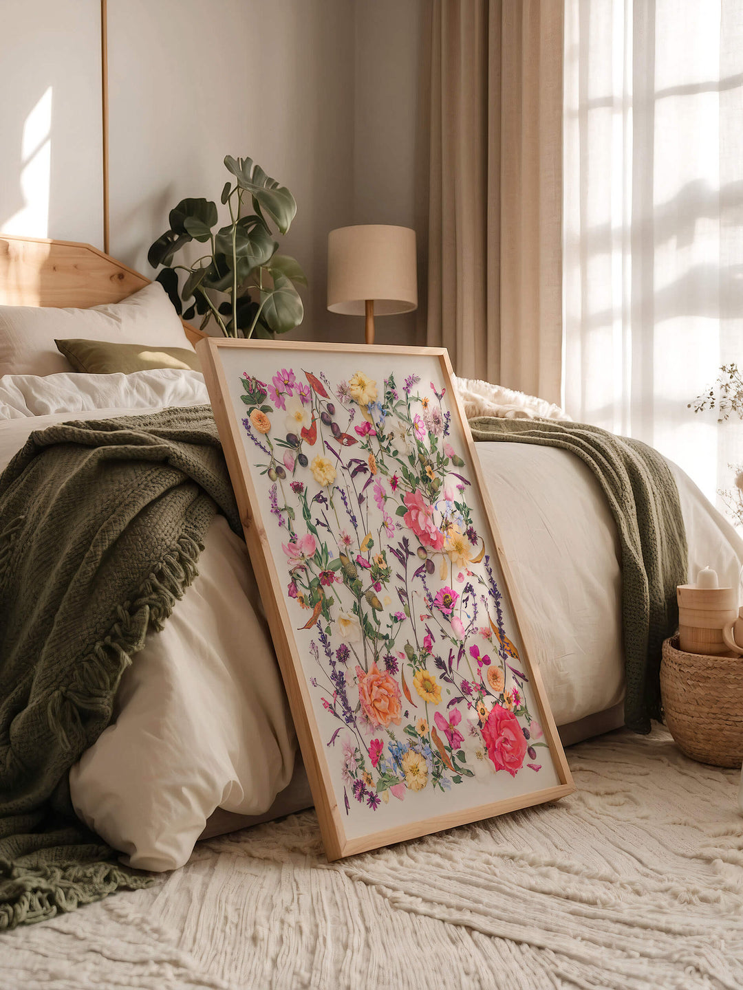 Autumn Wind framed leaning on bed