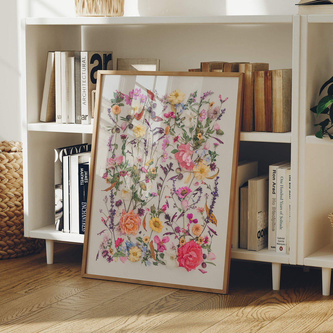 Autumn Wind framed in front of bookshelf