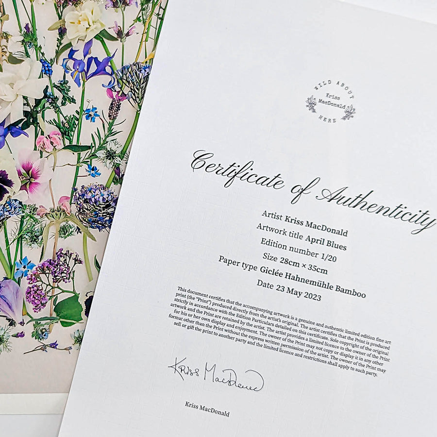 Certificate of Authenticity Limited edition print