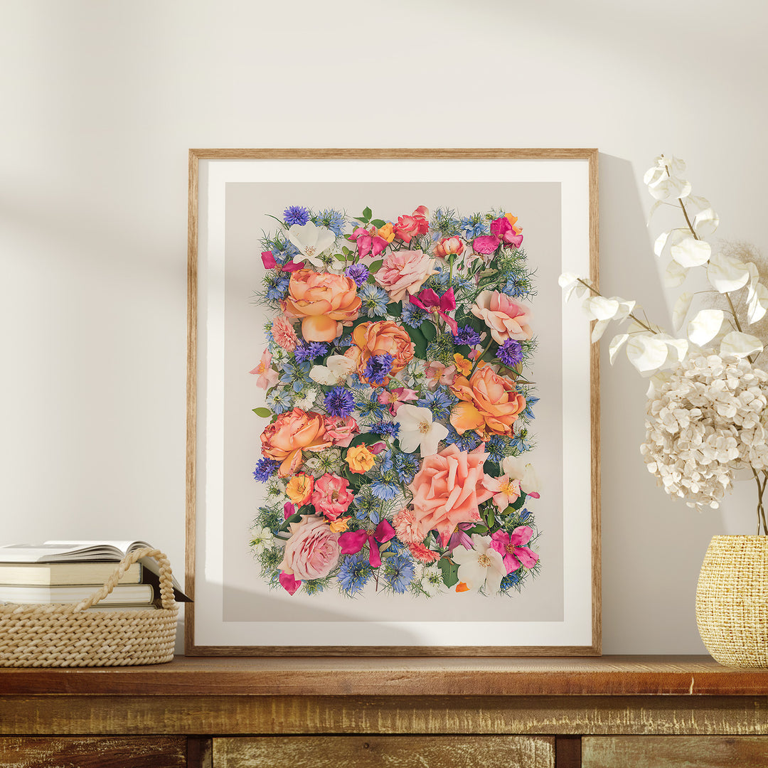 Romance of the Rose 16 x 20 oak frame