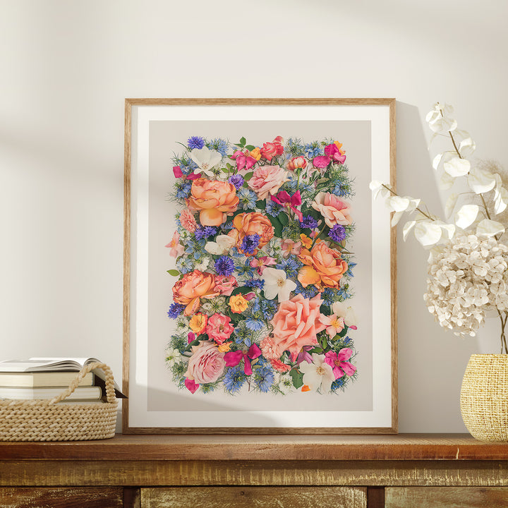 Romance of the Rose 16 x 20 oak frame