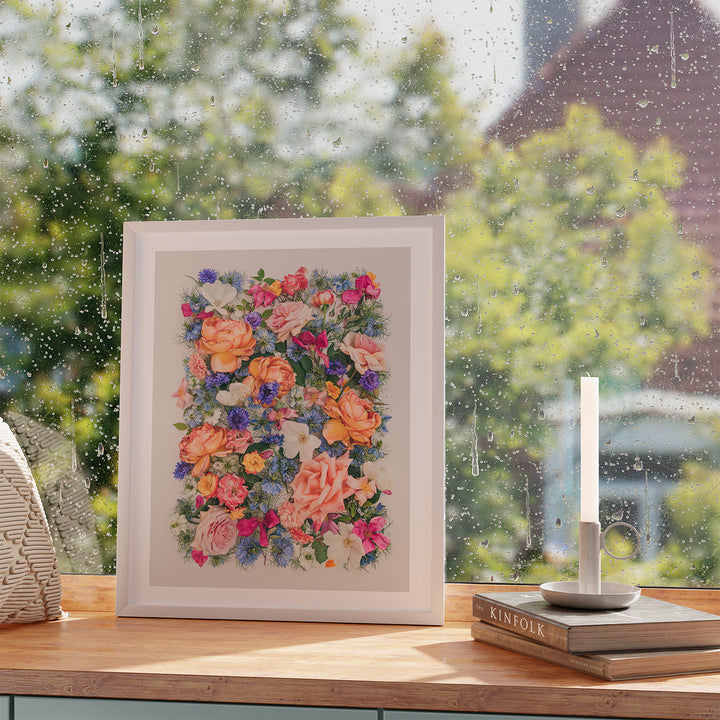 Romance of the Rose 16 x 20 white frame