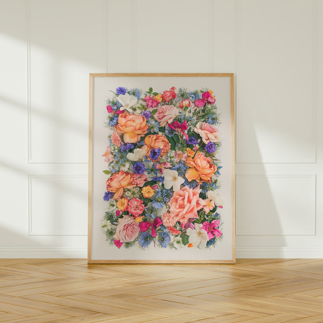 Romance of the Rose 60 x 80 oak frame