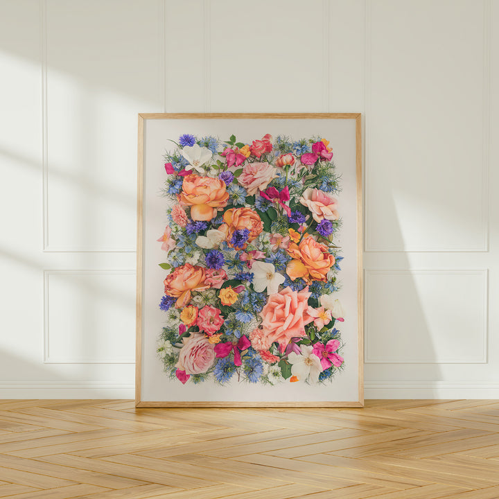 Romance of the Rose 60 x 80 oak frame