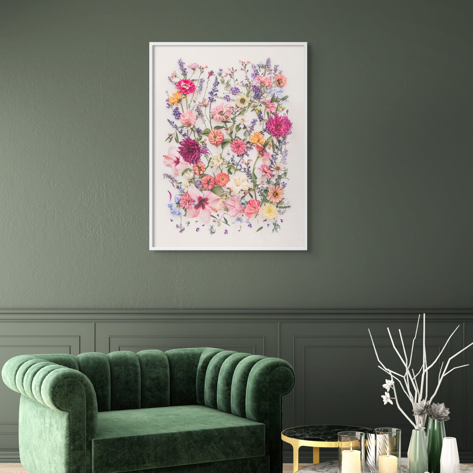 Large white frame Amid the Olive Trees